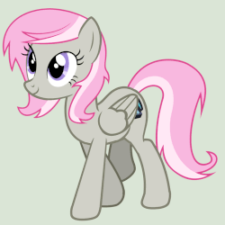 Size: 720x720 | Tagged: safe, artist:stormxf3, oc, oc only, oc:sweet shutter, pegasus, pony, animated, female, folded wings, full body, gif, gray background, hooves, loop, mare, pegasus oc, perfect loop, purple eyes, show accurate, simple background, smiling, solo, tail, three quarter view, two toned mane, two toned tail, walk cycle, walking, wings