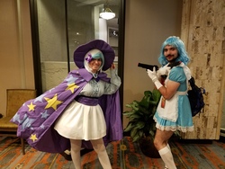 Size: 4032x3024 | Tagged: safe, artist:brassrobo, trixie, human, trotcon, g4, clothes, cosplay, costume, crossplay, irl, irl human, photo
