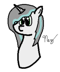 Size: 616x731 | Tagged: safe, artist:lionheart, oc, oc only, oc:salty crystal, pony, unicorn, bust, doodle, expressionless face, portrait, simple, simple background, solo, white background