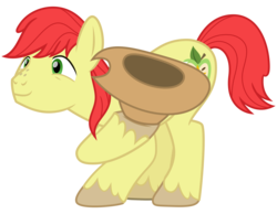 Size: 3100x2400 | Tagged: safe, artist:cheezedoodle96, bright mac, earth pony, pony, g4, the perfect pear, .svg available, bowing, cowboy hat, eye contact, hat, high res, juxtaposition bait, looking at each other, male, offscreen character, reaction image, simple background, solo, stallion, svg, transparent background, vector