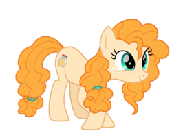 Size: 3100x2400 | Tagged: safe, artist:cheezedoodle96, pear butter, earth pony, pony, g4, the perfect pear, .svg available, cowboy hat, curtsey, cute, eye contact, female, hat, high res, juxtaposition bait, looking at each other, mare, offscreen character, pearabetes, simple background, solo, svg, transparent background, vector