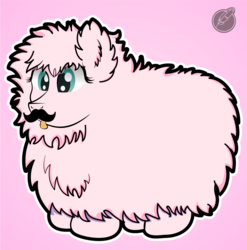 Size: 1007x1021 | Tagged: safe, artist:littletigressda, oc, oc only, oc:fluffle puff, pony, facial hair, moustache, pink background, simple background, solo, tongue out