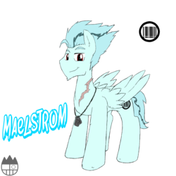 Size: 1400x1400 | Tagged: safe, artist:sanyo2100, oc, oc only, oc:maelstrom (sanyo2100), pegasus, pony, dog tags, looking at you, male, scar, solo, stallion