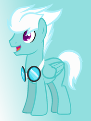 Size: 657x869 | Tagged: artist needed, safe, fleetfoot, pegasus, pony, g4, goggles, lightheel, male, rule 63, show accurate, solo