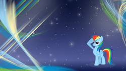 Size: 1920x1080 | Tagged: safe, artist:lixr, artist:unfiltered-n, edit, rainbow dash, pegasus, pony, g4, abstract background, female, mare, salute, solo, wallpaper, wallpaper edit