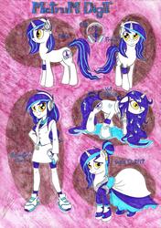 Size: 4884x6937 | Tagged: safe, artist:metaldudepl666, oc, oc only, oc:metrum digit, unicorn, equestria girls, g4, absurd resolution, bisexual, clothes, crayon drawing, cute, cutie mark, dress, female, gala dress, headphones, looking at you, self ponidox, shoes, sneakers, traditional art, wet mane