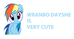 Size: 2792x1460 | Tagged: safe, rainbow dash, pony, g4, cute, female, misspelling, solo