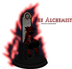 Size: 1800x1711 | Tagged: safe, artist:common_legion, oc, oc only, oc:alchemist, pony, legion, red and black oc, simple background, transparent background