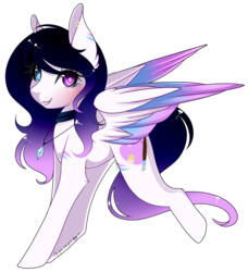 Size: 2300x2527 | Tagged: safe, artist:bambudess, oc, oc only, oc:heart light, pegasus, pony, commission, cute, female, gradient mane, heterochromia, high res, looking at you, mare, simple background, smiling, solo, transparent background