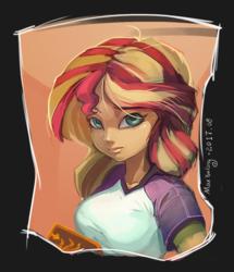 Size: 880x1022 | Tagged: safe, artist:maxyunlong, sunset shimmer, equestria girls, g4, female, looking at you, solo