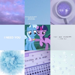 Size: 1280x1280 | Tagged: safe, trixie, twilight sparkle, pony, g4, collage, female, lesbian, moodboard, ship:twixie, shipping