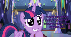 Size: 1366x720 | Tagged: safe, edit, twilight sparkle, alicorn, pony, g4, cute, dialogue, twilight sparkle (alicorn), twilight's castle