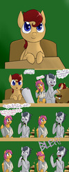 Size: 2048x5120 | Tagged: safe, artist:arkypony, rumble, scootaloo, oc, oc:lightning blitz, pegasus, pony, comic:ask motherly scootaloo, g4, baby, baby food, baby pony, cast, chair, colt, comic, dialogue, feeding, hairpin, highchair, male, motherly scootaloo, offspring, older, older rumble, older scootaloo, parent:rain catcher, parent:scootaloo, parents:catcherloo, ship:rumbloo, shipping, sling, speech bubble, spoon, straight, sweatshirt