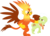 Size: 3573x2576 | Tagged: safe, artist:porygon2z, granny smith, oc, oc:blaze, griffon, g4, high res, simple background, transparent background