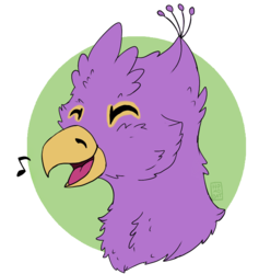 Size: 754x797 | Tagged: safe, artist:catmele0n, oc, oc only, oc:gyro feather, oc:gyro tech, griffon, bust, eyes closed, griffonized, portrait, simple background, solo, species swap, transparent background