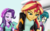 Size: 2186x1335 | Tagged: safe, artist:artemis-polara, juniper montage, starlight glimmer, sunset shimmer, equestria girls, equestria girls specials, g4, my little pony equestria girls: mirror magic, beanie, breasts, counterparts, cropped porn, explicit source, female, hat, smug, trio, trio female, twilight's counterparts