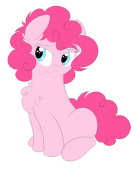Size: 1274x1600 | Tagged: safe, artist:php66, pinkie pie, earth pony, pony, g4, chest fluff, flat colors, simple background, sitting, solo, white background