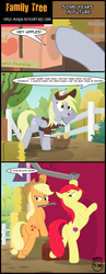 Size: 2424x6239 | Tagged: safe, artist:toxic-mario, apple bloom, applejack, derpy hooves, earth pony, pegasus, pony, g4, the perfect pear, apple tree, applejack's hat, barn, bipedal, butt, clothes, comic, cowboy hat, gutter, hat, hay bale, mail, mailbag, mailbox, mailmare, older, older apple bloom, plot, sweet apple acres, teenage apple bloom, tools, tree, uniform, wrench