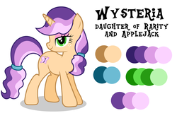 Size: 1024x683 | Tagged: safe, artist:spottedlions, oc, oc only, oc:wysteria, pony, unicorn, color palette, female, freckles, mare, next generation, offspring, original character do not steal, parent:applejack, parent:rarity, parents:rarijack, simple background, solo, white background