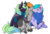 Size: 920x620 | Tagged: safe, artist:strugglingunicorn, oc, oc only, oc:aria, oc:brulee, oc:rhett, pegasus, pony, unicorn, group, simple background, transparent background