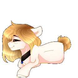 Size: 500x500 | Tagged: safe, artist:skimea, oc, oc only, oc:summer, earth pony, pony, animated, ear flick, female, gif, mare, prone, simple background, solo, transparent background
