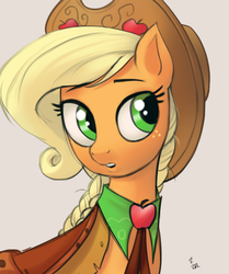 Size: 711x850 | Tagged: safe, artist:ehfa, applejack, earth pony, pony, g4, clothes, cowboy hat, cute, dress, female, gala dress, gray background, hat, jackabetes, mare, simple background, solo