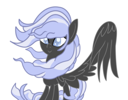 Size: 1156x900 | Tagged: safe, artist:bdgs, oc, oc only, oc:winter shade, pegasus, pony, blind, magical lesbian spawn, offspring, parent:oc:nyx, parent:oc:snowdrop, parents:oc x oc, parents:snownyx, simple background, solo, transparent background, windswept mane