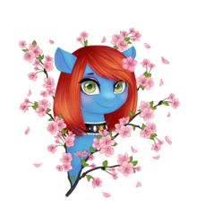 Size: 2341x2659 | Tagged: safe, artist:kobzilla, oc, oc only, oc:sureibu, pony, choker, flower, flower in hair, high res