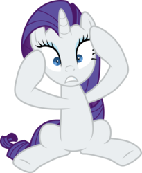 Size: 3001x3661 | Tagged: safe, artist:cloudy glow, rarity, pony, unicorn, g4, the saddle row review, female, high res, mare, simple background, sitting, solo, spread legs, spreading, transparent background, vector, worried