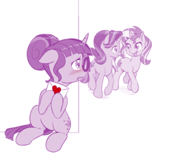 Size: 1000x896 | Tagged: safe, artist:dstears, sci-twi, starlight glimmer, sunset shimmer, twilight sparkle, pony, unicorn, equestria girls, g4, blushing, envelope, equestria girls ponified, female, floppy ears, glasses, hair bun, heart, lesbian, mare, nervous, ponified, ship:sci-twishimmer, ship:sunsetsparkle, ship:twistarlight, shipping, smiling, trio, unicorn sci-twi