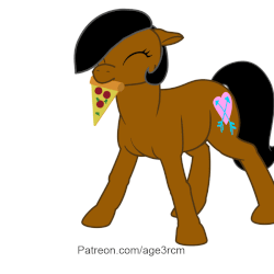 Size: 900x900 | Tagged: safe, artist:age3rcm, oc, oc only, pony, animated, food, gif, mouth hold, pizza