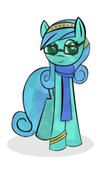 Size: 1765x2764 | Tagged: safe, artist:skyflys, oc, oc only, crystal pony, pony, clothes, glasses, scarf, solo