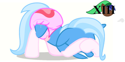 Size: 1006x504 | Tagged: safe, artist:luckreza8, artist:mlpcutepic, edit, trixie, pony, unicorn, g4, to where and back again, clothes, covering, crouching, cute, diaper, diaper edit, diaper fetish, diatrixes, embarrassed, female, fetish, mare, non-baby in diaper, poofy diaper, scared, show accurate, simple background, socks, solo, story in the source