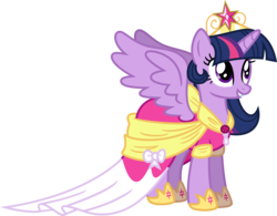 Size: 5001x3892 | Tagged: safe, artist:lman225, twilight sparkle, alicorn, pony, g4, magical mystery cure, absurd resolution, clothes, coronation dress, dress, female, mare, simple background, solo, transparent background, twilight sparkle (alicorn), vector