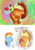 Size: 3507x4960 | Tagged: safe, artist:aemuhn, applejack, rainbow dash, earth pony, pegasus, pony, g4, absurd resolution, apple, atg 2017, bby, chibi, comic, cowboy hat, dialogue, female, food, hat, heart, hug, lesbian, mare, newbie artist training grounds, ship:appledash, shipping, that pony sure does love apples