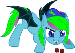 Size: 10000x7108 | Tagged: safe, artist:xboomdiersx, oc, oc only, oc:aura strike, bat pony, pony, absurd resolution, colored wings, dice, female, mare, simple background, solo, transparent background, vector