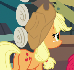 Size: 549x521 | Tagged: safe, screencap, apple bloom, applejack, earth pony, pony, g4, the perfect pear, butt, cropped, female, mare, plot, solo