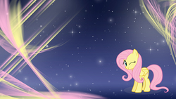 Size: 1920x1080 | Tagged: safe, artist:gyrotech, artist:unfiltered-n, edit, fluttershy, pony, g4, abstract background, female, one eye closed, solo, wallpaper, wallpaper edit, wink