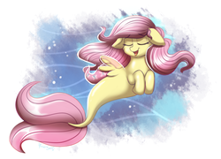 Size: 1501x1080 | Tagged: safe, artist:confetticakez, fluttershy, pegasus, pony, seapony (g4), g4, my little pony: the movie, bubble, cute, digital art, eyes closed, female, fin wings, fins, fish tail, floppy ears, flowing mane, mare, ocean, open mouth, open smile, pink mane, pink tail, seaponified, seapony fluttershy, shyabetes, singing, smiling, solo, species swap, swimming, tail, underwater, water, wings
