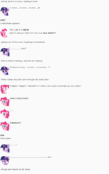 Size: 847x1347 | Tagged: safe, artist:dziadek1990, pinkie pie, twilight sparkle, g4, conversation, dialogue, emote story, emotes, meh, reddit, slice of life, text, time travel, tuesday