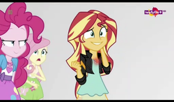 Size: 1024x600 | Tagged: safe, screencap, fluttershy, pinkie pie, sunset shimmer, equestria girls, equestria girls specials, g4, my little pony equestria girls: mirror magic, female, geode of empathy, geode of fauna, geode of sugar bombs, magical geodes, pinkie prick