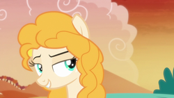 Size: 1280x720 | Tagged: safe, screencap, pear butter, earth pony, pony, g4, the perfect pear, female, lidded eyes, mare, solo