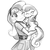 Size: 2000x2000 | Tagged: safe, artist:lumineko, sweetie belle, human, pony, unicorn, g4, blushing, cheek kiss, cute, diasweetes, duo, female, filly, grayscale, hand on butt, high res, holding a pony, human ponidox, humanized, kissing, lumineko is trying to murder us, monochrome, one eye closed, platonic kiss, self ponidox, weapons-grade cute
