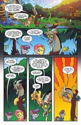 Size: 1920x2953 | Tagged: safe, artist:tonyfleecs, idw, official comic, discord, fluttershy, maud pie, draconequus, earth pony, pegasus, pony, fluttershy leans in, g4, spoiler:comic, spoiler:comic57, comic, female, male, mare, preview, speech bubble, sweet feather sanctuary
