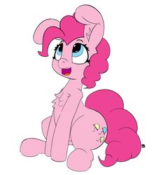 Size: 7163x8015 | Tagged: dead source, safe, artist:pabbley, pinkie pie, earth pony, pony, g4, absurd resolution, big ears, female, impossibly large ears, mare, simple background, smiling, solo, white background