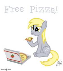 Size: 693x784 | Tagged: safe, artist:shadowdash97, derpy hooves, pegasus, pony, g4, eating, female, food, mare, muffin, pizza, solo