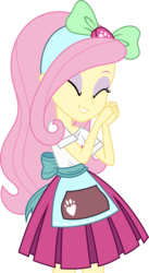Size: 3000x5466 | Tagged: safe, artist:aqua-pony, fluttershy, equestria girls, g4, my little pony equestria girls: summertime shorts, pet project, absurd resolution, bow, clothes, cute, eyes closed, female, pleated skirt, shyabetes, simple background, skirt, smiling, solo, transparent background, vector