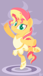 Size: 2160x3840 | Tagged: safe, artist:pirill, sunset shimmer, pony, unicorn, g4, ballerina, clothes, cute, female, high res, lineless, mare, newbie artist training grounds, shimmerbetes, shimmerina, simple background, solo, tutu, tutu cute