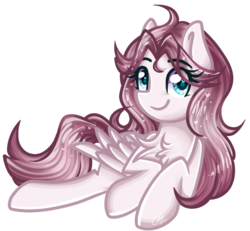 Size: 796x736 | Tagged: safe, artist:sketchyhowl, oc, oc only, oc:sirena flitter, pegasus, pony, female, mare, prone, simple background, solo, transparent background