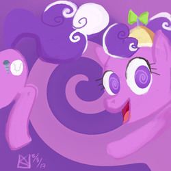 Size: 1500x1500 | Tagged: safe, artist:kelseyleah, screwball, pony, g4, female, propeller hat, solo, spiral